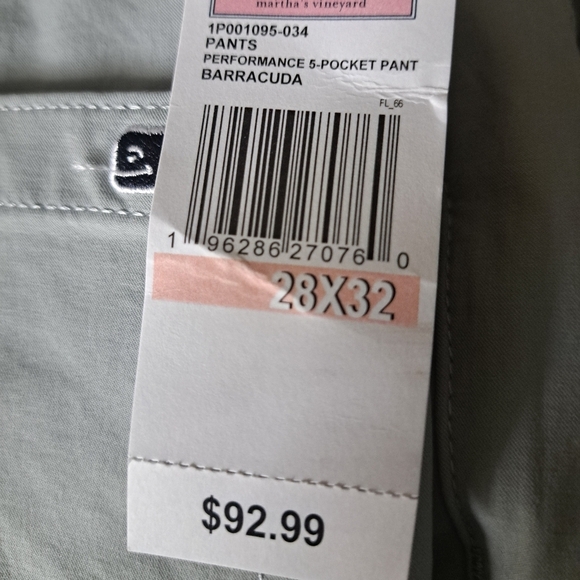 VINEYARD VINES performance 5 pocket BARRACUDA pants lightweight golf stretch 28 - Picture 9 of 15